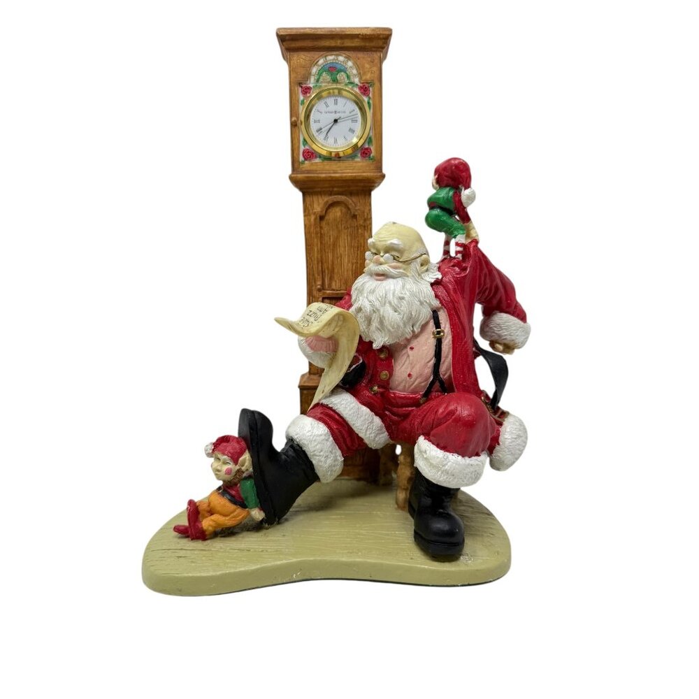 Howard Miller Santa Clock Checkin It Twice Elves List Clock Ltd Ed 1995 Vtg